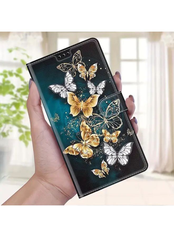 Galaxy A36 Mixed Color 2 Flip Wallet Phone Case with Card Slot and Stand - Image 2